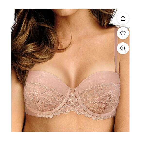 Maidenform Other - Woman's Maidenform Nude Beige Lace Plus SIZE 40D Balconette Bra Removable Straps